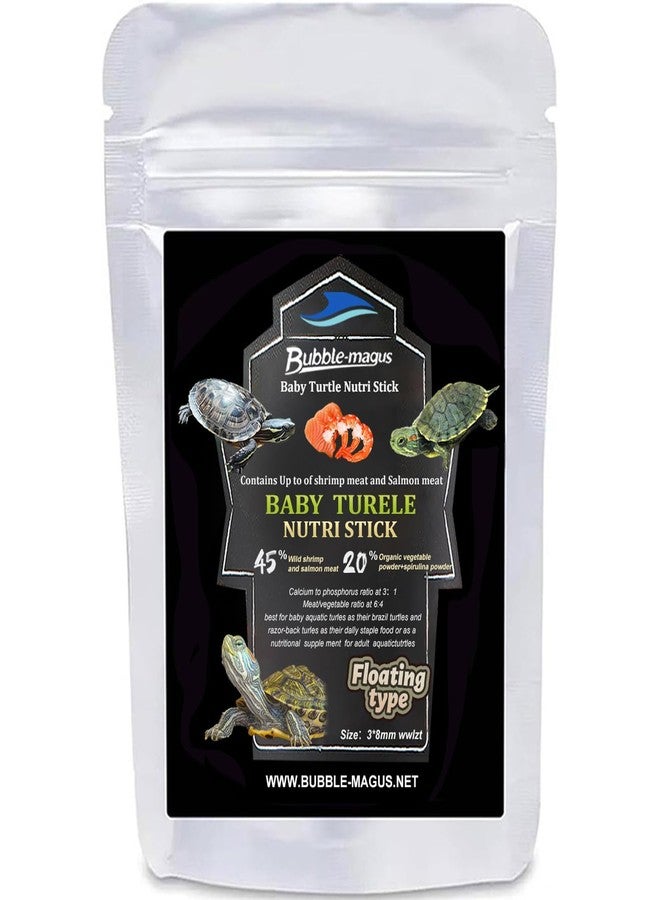 Bubble Magus TFloating Turtle Food, All Natural Ingredients, Wild Sword Prawn, Calcium Vitamin D Enriched for Picky Aquatic Baby Turtles, Baby Turtle Nutri Stick (2 Ounce, Turtle Boy)